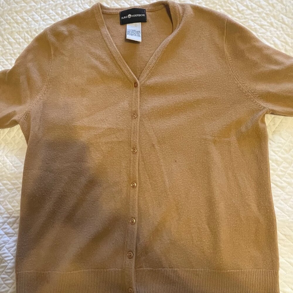 Sag Harbor XL Light Brown V-neck Cardigan Sweater (NWOT)